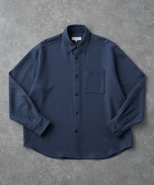 CIYOT（シヨウト）の「【CIYOT-シヨウト-】ラスターレスウールライクオーバーサイズシャツ（シャツ/ブラウス・メンズ・ベージュ系/ホワイト/ダークグレー/ダークブラウン系/グレー系/チャコールグレー/グレー/サックスブルー/ワイン/グレイッシュブルー・M/L）」の13枚目の写真