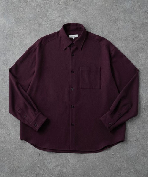 CIYOT（シヨウト）の「【CIYOT-シヨウト-】ラスターレスウールライクオーバーサイズシャツ（シャツ/ブラウス・メンズ・ベージュ系/ホワイト/ダークグレー/ダークブラウン系/グレー系/チャコールグレー/グレー/サックスブルー/ワイン/グレイッシュブルー・M/L）」の11枚目の写真