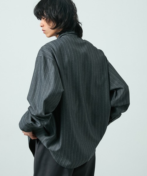 CIYOT（シヨウト）の「【CIYOT】ラスターレスウールライクオーバーサイズシャツ（シャツ/ブラウス・メンズ・ベージュ系/ホワイト/ダークグレー/ダークブラウン系/グレー系/チャコールグレー/グレー/サックスブルー/ワイン/グレイッシュブルー・M/L）」の20枚目の写真