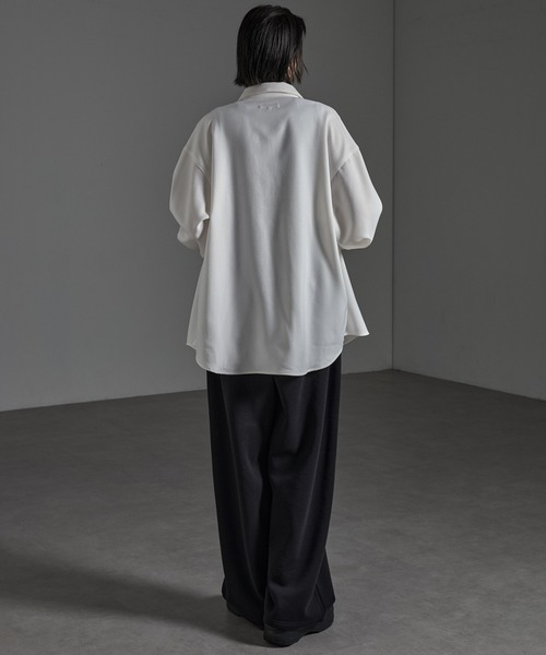 CIYOT-シヨウト-】ラスターレスウールライクオーバーサイズシャツ MONO