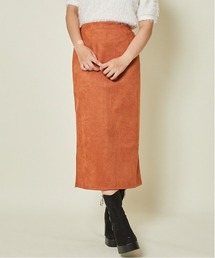 GORGE | 《美ライン×スエード調》レディース ロングスカート ポンチ素材 タイトスカート 秋冬 きれいめ(スカート)