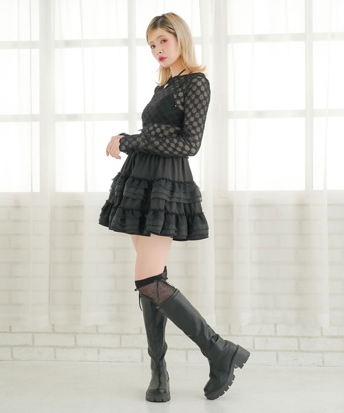 DearMyLoveRose(ディアマイラブローズ)の「フラワーレースシアートップス(Tシャツ/カットソー・レディース・ホワイト/ブラック・FREE)」の13枚目の写真