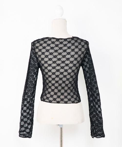 DearMyLoveRose(ディアマイラブローズ)の「フラワーレースシアートップス(Tシャツ/カットソー・レディース・ホワイト/ブラック・FREE)」の22枚目の写真