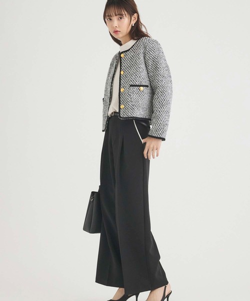 fifth（フィフス）の「ツイードノーカラージャケット（ノーカラージャケット・レディース・ブラック/ホワイト/ブラックミックス・M）」の21枚目の写真