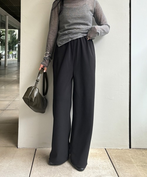 CE'E_SE'E(シーシー)の「ジャージーストレートパンツ(その他パンツ・レディース・ブラック/ホワイト・FREE)」の2枚目の写真
