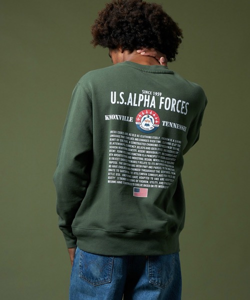 【セール】THUNDERBIRDクルーネックスウェット（スウェット）｜ALPHA（アルファ）