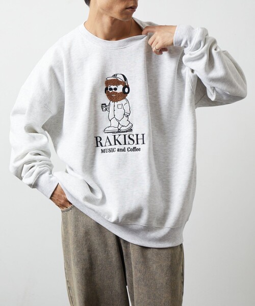 FREAK'S STORE（フリークスストア）の「限定展開 ビッグシルエット フロント刺繍 クルーネック スウェット / RAKISH（スウェット・メンズ・グレー/チャコールグレー/ベージュ/ネイビー・SMALL/MEDIUM/LARGE）」の3枚目の写真