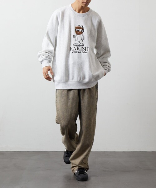 FREAK'S STORE（フリークスストア）の「限定展開 ビッグシルエット フロント刺繍 クルーネック スウェット / RAKISH（スウェット・メンズ・グレー/チャコールグレー/ベージュ/ネイビー・SMALL/MEDIUM/LARGE）」の16枚目の写真