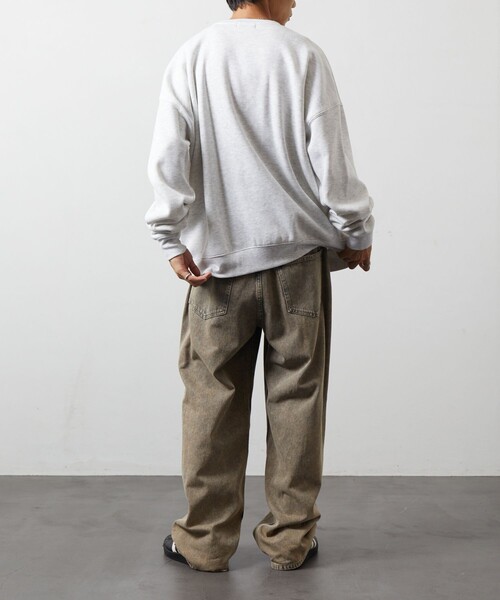 FREAK'S STORE（フリークスストア）の「限定展開 ビッグシルエット フロント刺繍 クルーネック スウェット / RAKISH（スウェット・メンズ・グレー/チャコールグレー/ベージュ/ネイビー・SMALL/MEDIUM/LARGE）」の19枚目の写真