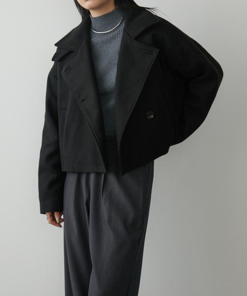 Aunt Marie's（アントマリーズ）の「スタンドカラー3WAYクロップドジャケット（その他アウター・レディース・ネイビー/ブラック/グレイッシュベージュ・FREE）」の8枚目の写真