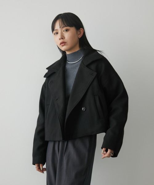 Aunt Marie's（アントマリーズ）の「スタンドカラー3WAYクロップドジャケット（その他アウター・レディース・ネイビー/ブラック/グレイッシュベージュ・FREE）」の6枚目の写真