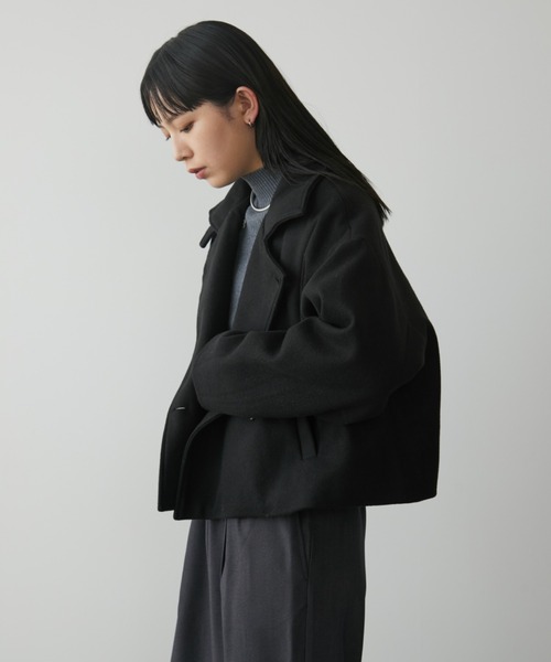 Aunt Marie's（アントマリーズ）の「スタンドカラー3WAYクロップドジャケット（その他アウター・レディース・ネイビー/ブラック/グレイッシュベージュ・FREE）」の5枚目の写真