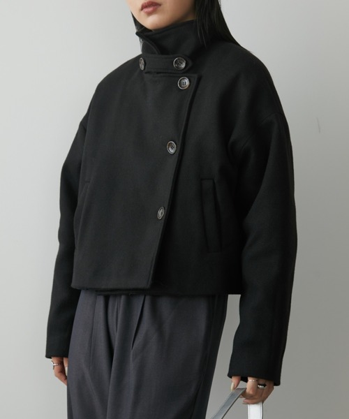 Aunt Marie's（アントマリーズ）の「スタンドカラー3WAYクロップドジャケット（その他アウター・レディース・ネイビー/ブラック/グレイッシュベージュ・FREE）」の15枚目の写真