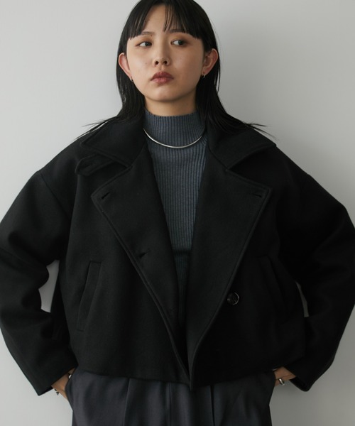 Aunt Marie's（アントマリーズ）の「スタンドカラー3WAYクロップドジャケット（その他アウター・レディース・ネイビー/ブラック/グレイッシュベージュ・FREE）」の7枚目の写真