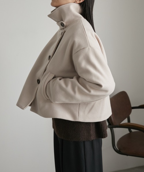 ✳︎45R 3wayコットンシャツジャケット　カシュクール　スタンドカラー ✳︎45R 3wayコットンシャツジャケット カシュクール スタンドカラー