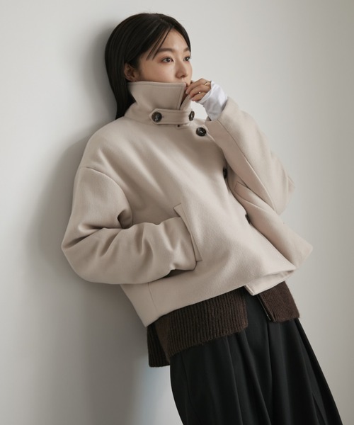 スタンドカラー3WAYクロップドジャケット（その他アウター）｜Aunt