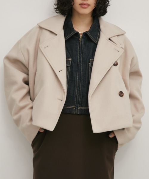 ✳︎45R 3wayコットンシャツジャケット　カシュクール　スタンドカラー ✳︎45R 3wayコットンシャツジャケット カシュクール スタンドカラー