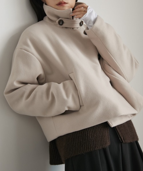 スタンドカラー3WAYクロップドジャケット（その他アウター）｜Aunt