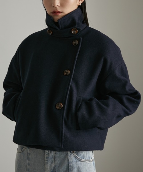 セール】スタンドカラー3WAYクロップドジャケット（その他アウター