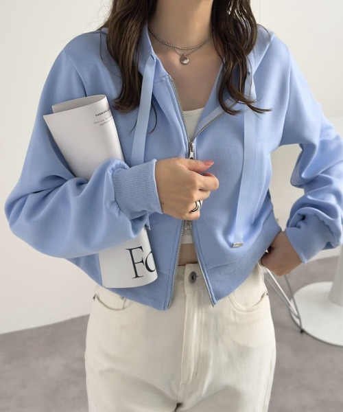 セール】[ Yuumiさんコラボ ] ダブルジップショートパーカー