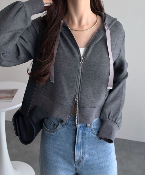 Yuumiさんコラボ ] ダブルジップショートパーカー（パーカー）｜KOBE