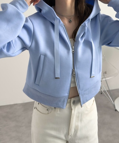 juemiパーカー Yuumiさんコラボ ] ダブルジップショートパーカー（パーカー