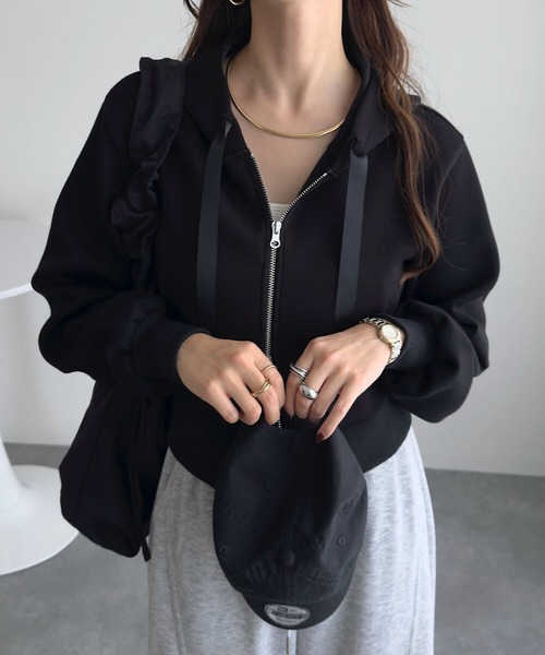 セール】[ Yuumiさんコラボ ] ダブルジップショートパーカー（パーカー