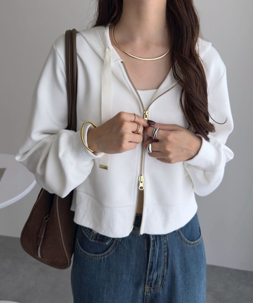 セール】[ Yuumiさんコラボ ] ダブルジップショートパーカー（パーカー