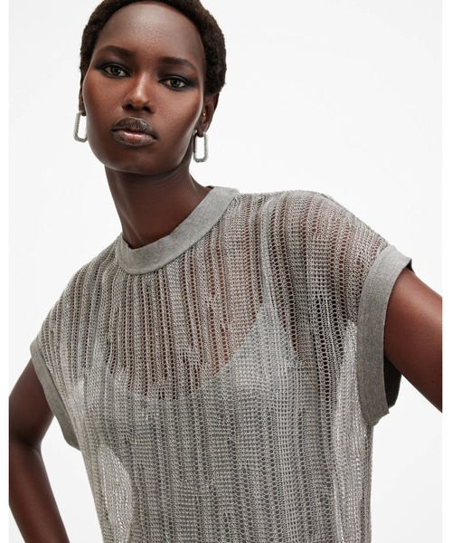 セール】GIANA METALLIC OPEN STITCH MIDI DRESS | GIANA