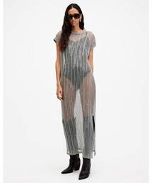 GIANA ドレス　ワンピース ALLSAINTS（オールセインツ）の「GIANA METALLIC OPEN STITCH MIDI