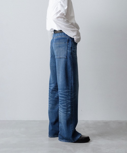 サテンデニム バギートラウザーズ / SATIN DENIM BAGGY TROUSERS
