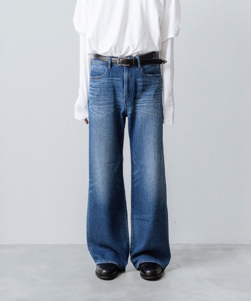 VEIN (ヴェイン)の「サテンデニム バギートラウザーズ / SATIN DENIM BAGGY TROUSERS(デニムパンツ・メンズ・ネイビー/ブラック・2/3/1)」の21枚目の写真