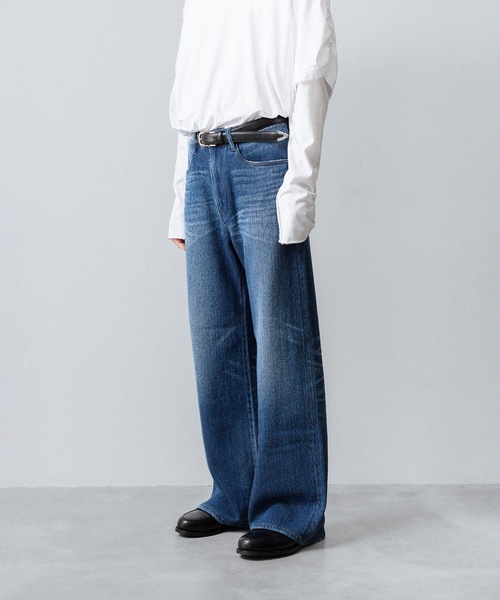 セール】サテンデニム バギートラウザーズ / SATIN DENIM BAGGY