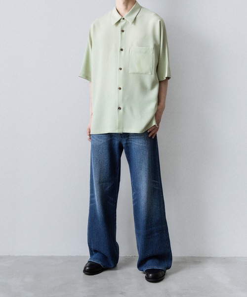 VEIN (ヴェイン)の「サテンデニム バギートラウザーズ / SATIN DENIM BAGGY TROUSERS(デニムパンツ・メンズ・ネイビー/ブラック・2/3/1)」の20枚目の写真