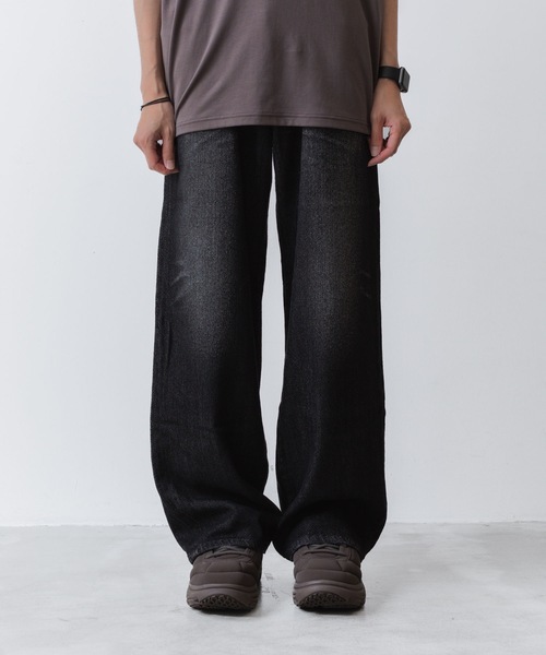 VEIN (ヴェイン)の「サテンデニム バギートラウザーズ / SATIN DENIM BAGGY TROUSERS(デニムパンツ・メンズ・ネイビー/ブラック・2/3/1)」の6枚目の写真
