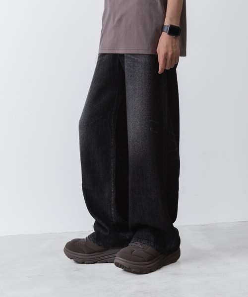 専用　ディセンダント ワイド ブラック デニム トラウザーズ バギー パンツ DESCENDANT [期間限定ポイント10倍！] ディセンダント DESCENDANT