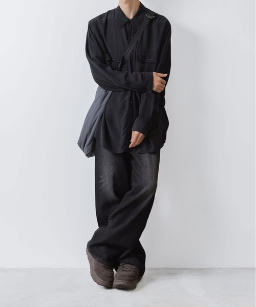 セール】サテンデニム バギートラウザーズ / SATIN DENIM BAGGY