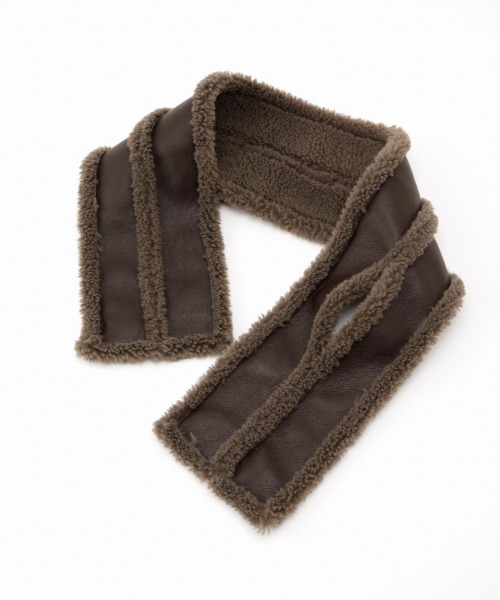 CONTROL FREAK（コントロールフリーク）の「CONTROL FREAK(コントロールフリーク)ムートン風リバーシブルティペット（マフラー・レディース・ブラック/ダークブラウン/ベージュ・FREE）」の10枚目の写真