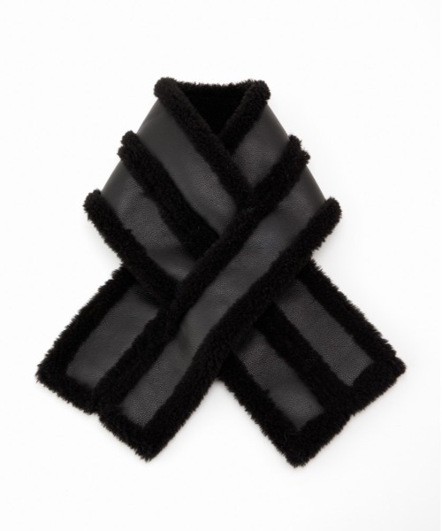 CONTROL FREAK（コントロールフリーク）の「CONTROL FREAK(コントロールフリーク)ムートン風リバーシブルティペット（マフラー・レディース・ブラック/ダークブラウン/ベージュ・FREE）」の7枚目の写真