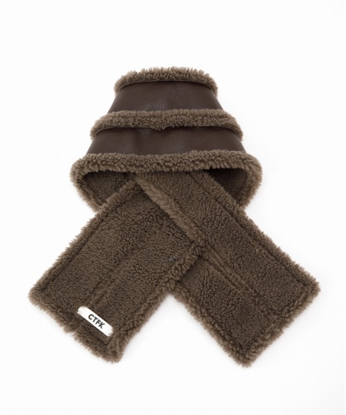 CONTROL FREAK（コントロールフリーク）の「CONTROL FREAK(コントロールフリーク)ムートン風リバーシブルティペット（マフラー・レディース・ブラック/ダークブラウン/ベージュ・FREE）」の9枚目の写真