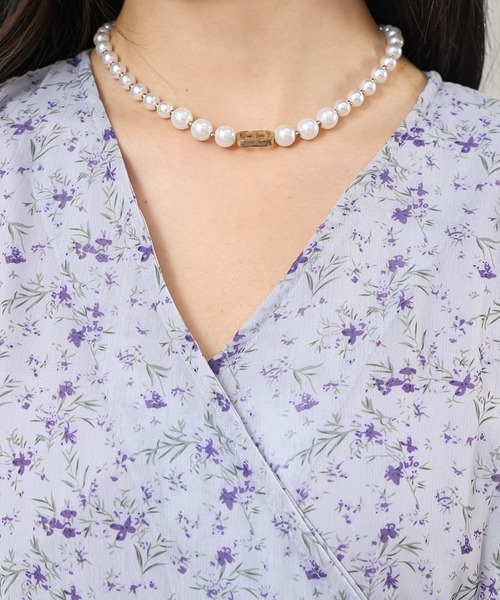 Lace Ladies(レースレディース)の「小花柄 Vネック シフォン ロング ワンピース(ワンピース・レディース・ブラック/ブラウン/パープル・FREE)」の19枚目の写真