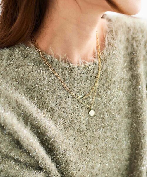 le.coeur blanc(ルクールブラン)の「ラメシャギーニットプルオーバー(ニット/セーター・レディース・ライトグレー/ダークグレー/ベージュ・38)」の4枚目の写真