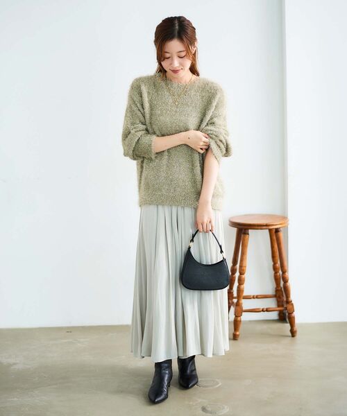 le.coeur blanc(ルクールブラン)の「ラメシャギーニットプルオーバー(ニット/セーター・レディース・ライトグレー/ダークグレー/ベージュ・38)」の5枚目の写真