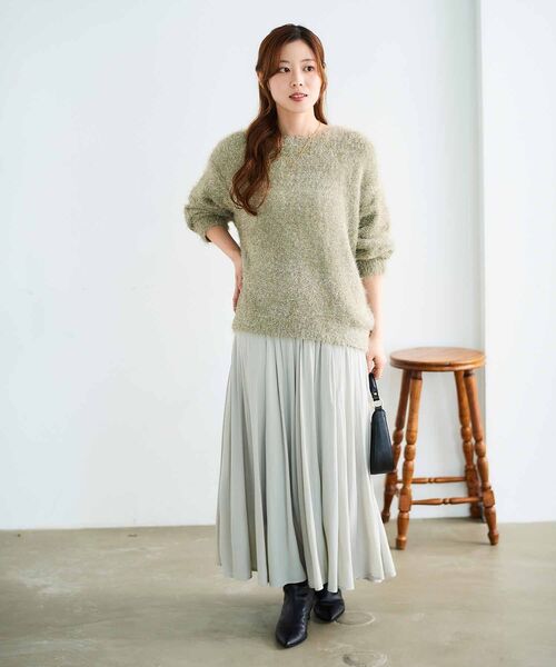 le.coeur blanc(ルクールブラン)の「ラメシャギーニットプルオーバー(ニット/セーター・レディース・ライトグレー/ダークグレー/ベージュ・38)」の6枚目の写真