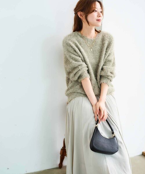 le.coeur blanc(ルクールブラン)の「ラメシャギーニットプルオーバー(ニット/セーター・レディース・ライトグレー/ダークグレー/ベージュ・38)」の7枚目の写真