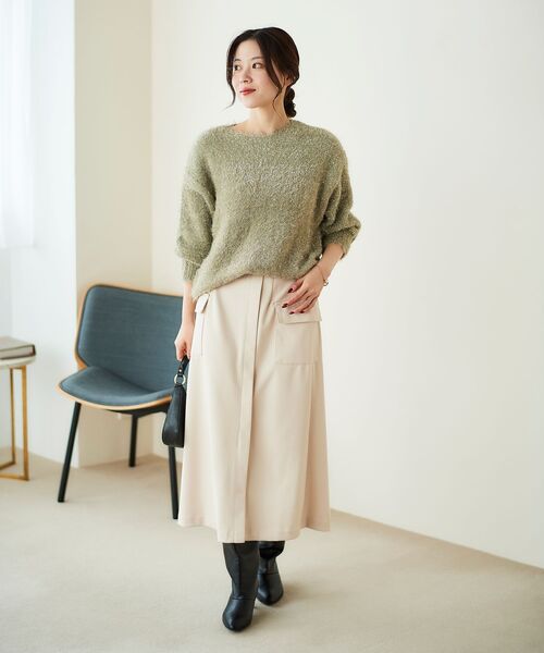 le.coeur blanc(ルクールブラン)の「ラメシャギーニットプルオーバー(ニット/セーター・レディース・ライトグレー/ダークグレー/ベージュ・38)」の8枚目の写真