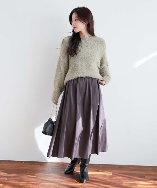 le.coeur blanc(ルクールブラン)の「ラメシャギーニットプルオーバー(ニット/セーター・レディース・ライトグレー/ダークグレー/ベージュ・38)」の12枚目の写真