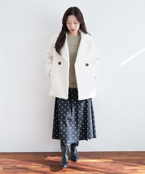 le.coeur blanc(ルクールブラン)の「ラメシャギーニットプルオーバー(ニット/セーター・レディース・ライトグレー/ダークグレー/ベージュ・38)」の13枚目の写真