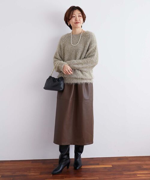 le.coeur blanc(ルクールブラン)の「ラメシャギーニットプルオーバー(ニット/セーター・レディース・ライトグレー/ダークグレー/ベージュ・38)」の17枚目の写真