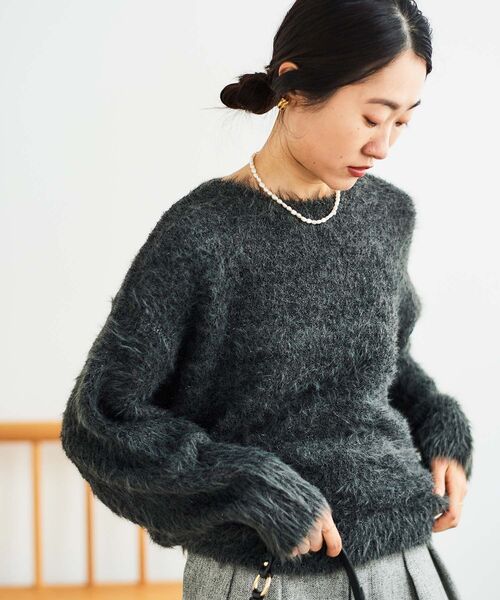 le.coeur blanc(ルクールブラン)の「ラメシャギーニットプルオーバー(ニット/セーター・レディース・ライトグレー/ダークグレー/ベージュ・38)」の21枚目の写真